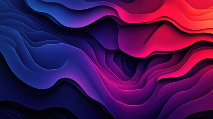 Wall Mural - Abstract waves in vibrant red and blue hues, creating a dynamic and captivating visual effect.