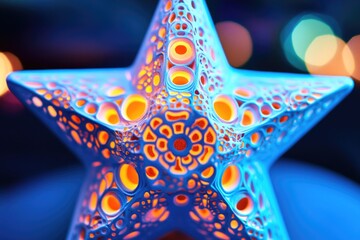Close-up shot of a star-shaped object on a table, useful for decorative or creative purposes