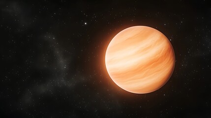 Aufkleber - A vibrant orange planet floats against a dark cosmic backdrop, showcasing swirling atmospheric patterns and the vastness of space.
