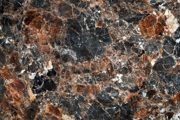 Aufkleber - Close-up view of a dark brown and black marble texture with intricate veining patterns.