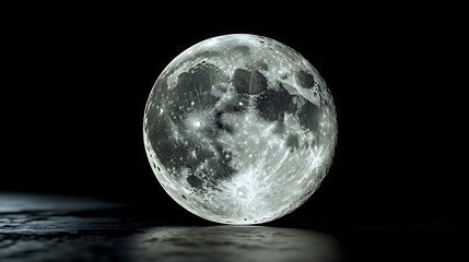 Wall Mural - High-Resolution Full Moon Photography Detailed Craters and Texture