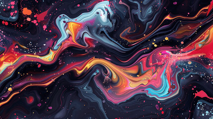 swirling abstract background vibrant colors cosmic painting fluid space travel distant horizon