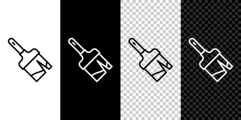 Poster - Set line Paint brush icon isolated on black and white background. Vector