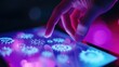 © adha - Digital Interaction: Finger Interacting with Gears on a Tablet Screen