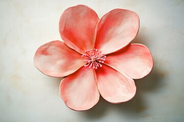 Canvas Print - Beautiful pink flower with delicate petals on a textured background, capturing the essence of spring and nature s tranquility