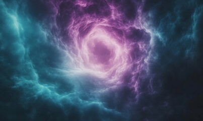 Aufkleber - A mesmerizing swirl of purple and teal clouds, evoking the vastness of space and the mysteries of the universe.