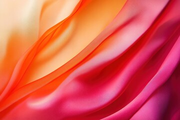 Leinwandbilder - Vibrant flowing fabric in shades of orange and pink creating an elegant drape