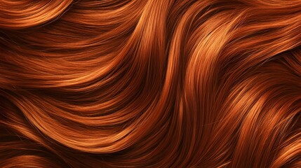 Leinwandbilder - Flowing Crimson Curls   Intricate Abstract Hair Texture Background with Smooth Wavy Patterns in Warm Shades of Red and Orange