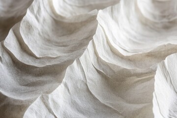 Fototapete - Natural textures of layered white surface illuminated by soft light revealing intricate formations and contrasts
