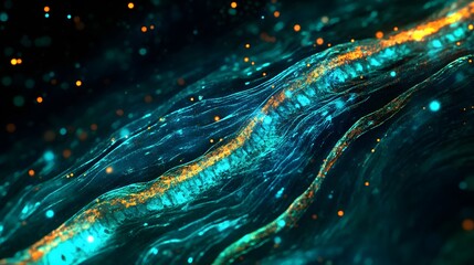 Poster - Abstract Flowing Patterns of Light and Color in Motion