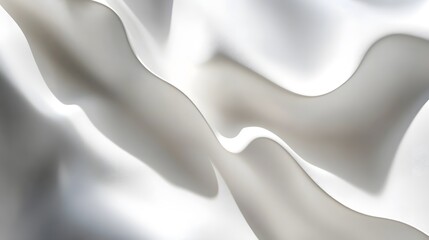 Wall Mural - Abstract white fabric flowing with smooth and soft curves