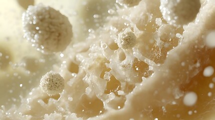 Fototapete - Mesmerizing Crystalline Textures of Frozen Nature in Macro Closeup  Delicate fragile and shimmering icy patterns that create a serene and elegant winter backdrop or wallpaper