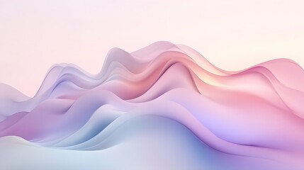 Wall Mural - Flowing pastel colored layers create abstract dreamlike landscape