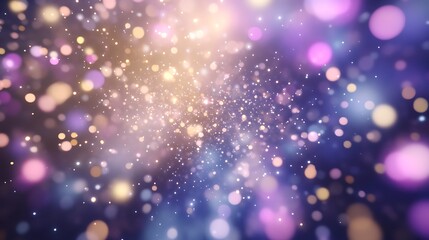 Leinwandbilder - A colorful, soft-focus background of shimmering lights and bokeh effects, creating a dreamy, magical atmosphere.