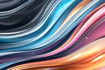 Wall Mural - Abstract swirling lines, colorful design. Good for background, wallpaper, or art. Creates a dynamic, flowing aesthetic