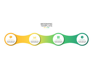 4 Elements infographic template. Concept of 4 steps or options with icons. Vector illustraion.