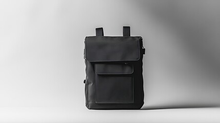 Wall Mural - Lightweight, compact travel backpack placed on a white background, highlighting its portability and style.