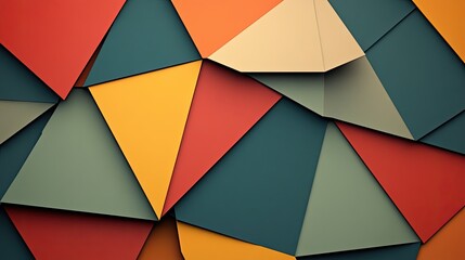 Wall Mural - minimalist geometric pattern with sharp triangles in pastel colors, creating a clean, elegant backgr