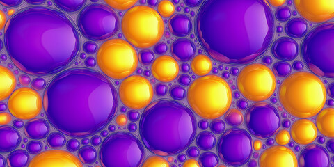 Leinwandbilder - Purple and gold bubbles creating an abstract pattern