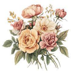 Sticker - Pink and red roses, peonies