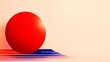 © pkproject - Bold Red Sphere on Gradient Blue and White Background