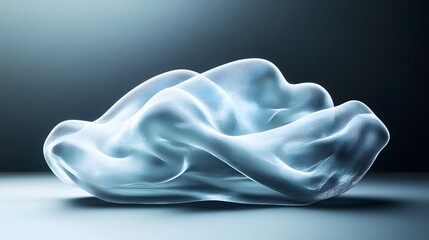 Wall Mural - blue digital mesh structure abstractly resembling draped fabric