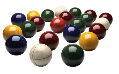 Poster - A high-quality bocce ball set with a small pallino, isolated on a empty plain background