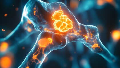Poster - Abstract Representation of Neurons and Synapses with Glowing Particles