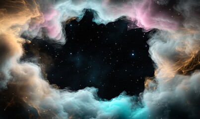 colorful nebula space clouds, cosmic background, science fiction art.