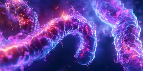 Poster - Colorful Abstract Visualization of Organic Shapes in Cosmic Atmosphere