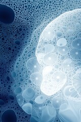 Wall Mural - Intricate patterns of bubbles in soft blue tones