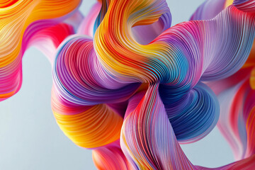 Wall Mural - 3d render liquid background, rainbow colors created ai generative montage
