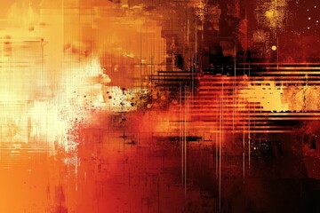 Wall Mural - Abstract artwork with warm colors and dynamic patterns