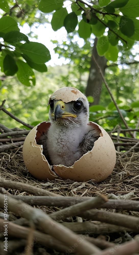 New Beginnings The First Glimpse Of An Eaglet Generative Ai A Newly