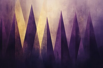 Wall Mural - Abstract purple peaks with golden highlights in background