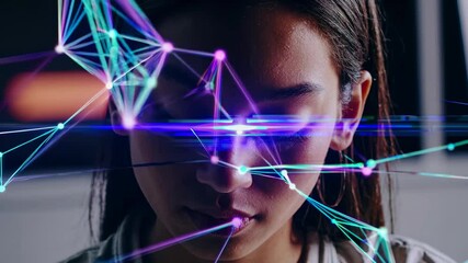 Fototapete - Visual representation of data and connectivity in a futuristic digital environment during a tech conference