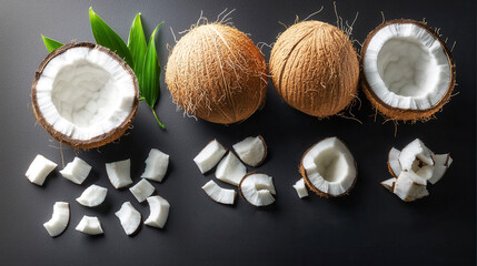 Wall Mural - A close up of a coconut with the top cut off