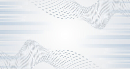 Fototapete - Abstract white and gray horizontal design. Science, and technology background. Light pale vector background for a banner. Abstract geometric pattern of stripes and circles, for presentation.