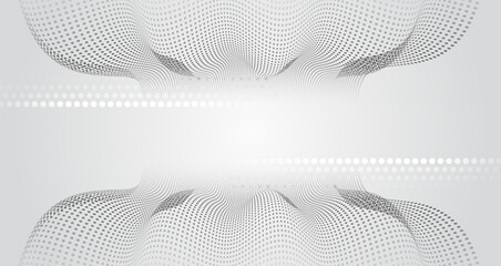 Fototapete - Light pale vector background for a banner. Abstract geometric pattern of stripes and circles, for presentation. Abstract white and gray horizontal design. Science, and technology background.