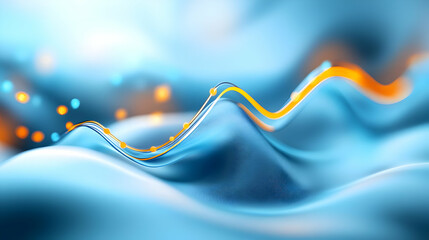 Canvas Print - abstract waves in blue tones create a sense of depth and tranquility, perfect for background or desi
