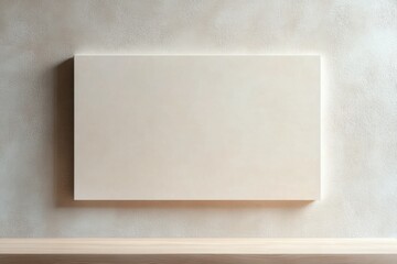 Wall Mural - Softly Textured Blank Billboard Mounted on Wall in Minimalist Space