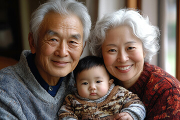 Sticker - Asian Family On Sofa