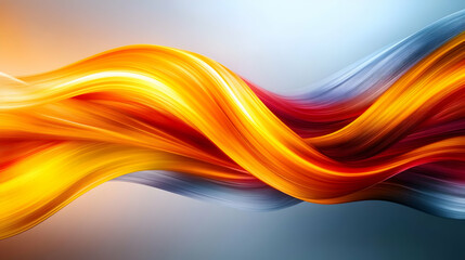 Canvas Print - a vibrant abstract background featuring flowing waves of orange and red, ideal for creative designs 