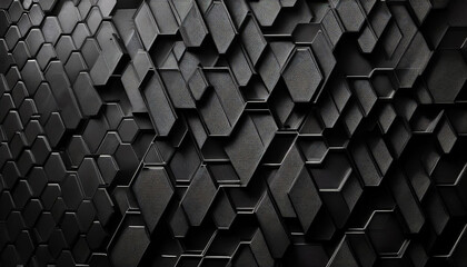 Wall Mural - abstract black texture background hexagon