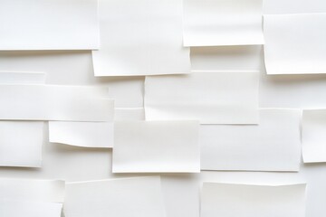 Poster - Various pieces of white textured paper arranged on a neutral background for creative uses and design inspirations