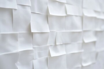 Poster - Textured white wall composed of overlapping paper squares in an artistic display