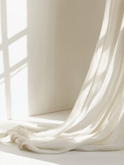 Fototapete - Showcasing minimalist clothing in soft, neutral tones against a bright white background. Generative AI