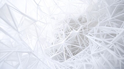 Wall Mural - abstract white geometric structure featuring intricate triangular shapes.