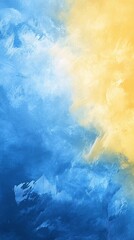 Wall Mural - abstract blending of blue and yellow hues, creating a serene atmosphere ideal for various artistic u