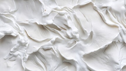 Wall Mural - a delicate, textured surface of creamy white petals resembling soft whipped cream.